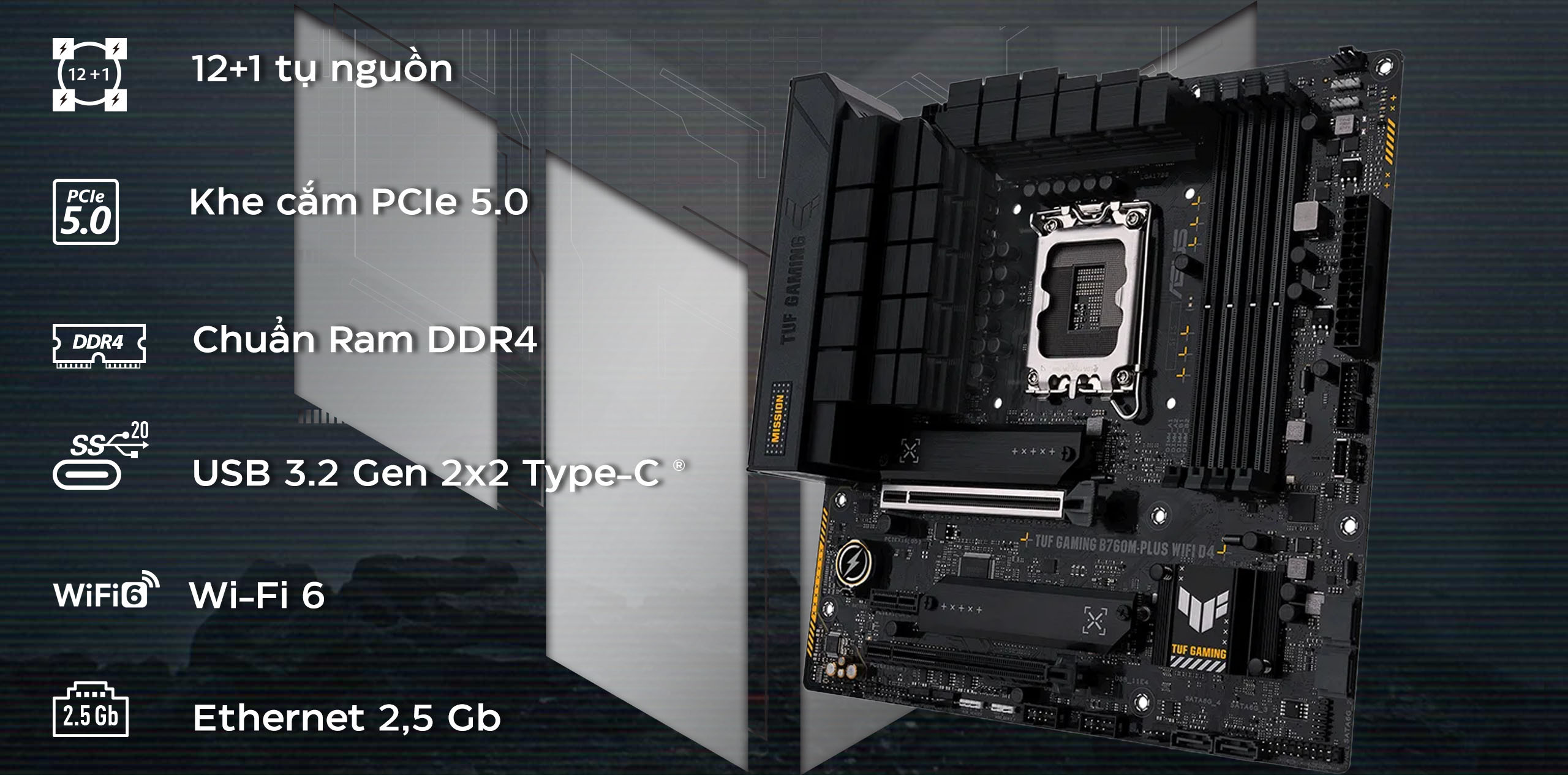 Mainboard ASUS TUF GAMING B760M-PLUS WIFI D4 - Chi tiết 1