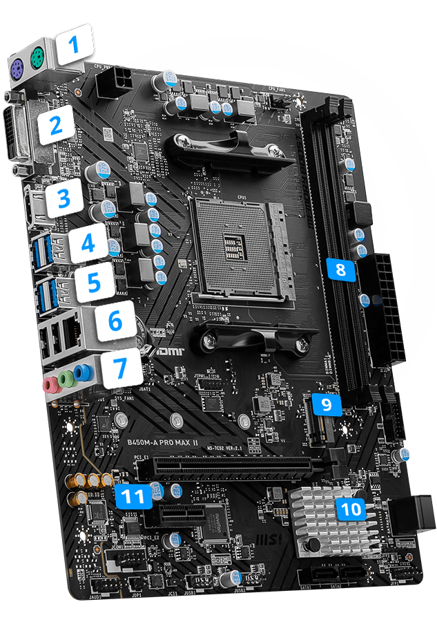 Mainboard MSI B450M-A PRO MAX II - Chi tiết 2
