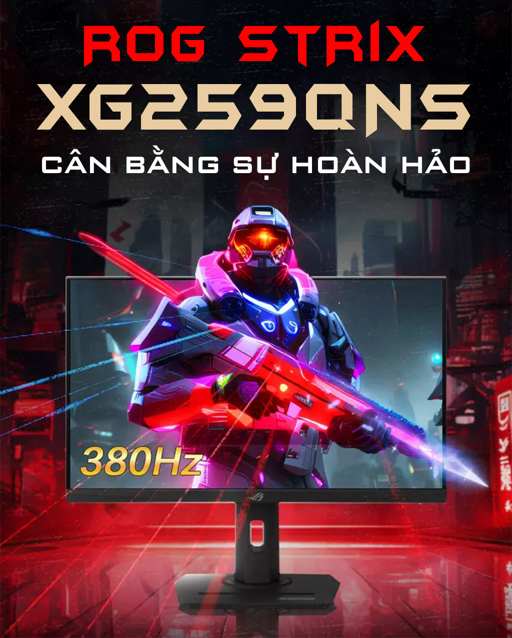 Màn hình ASUS ROG Strix XG259QNS-W (24.5 inch/FHD/Fast IPS/380Hz/0.3ms) - Chi tiết 1
