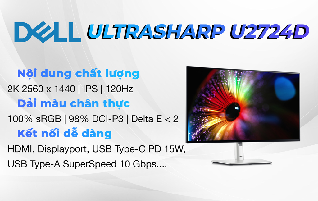 Màn hình Dell Ultrasharp U2724D (27 inch/QHD/IPS/120Hz/5ms/USB-C) - Chi tiết 1