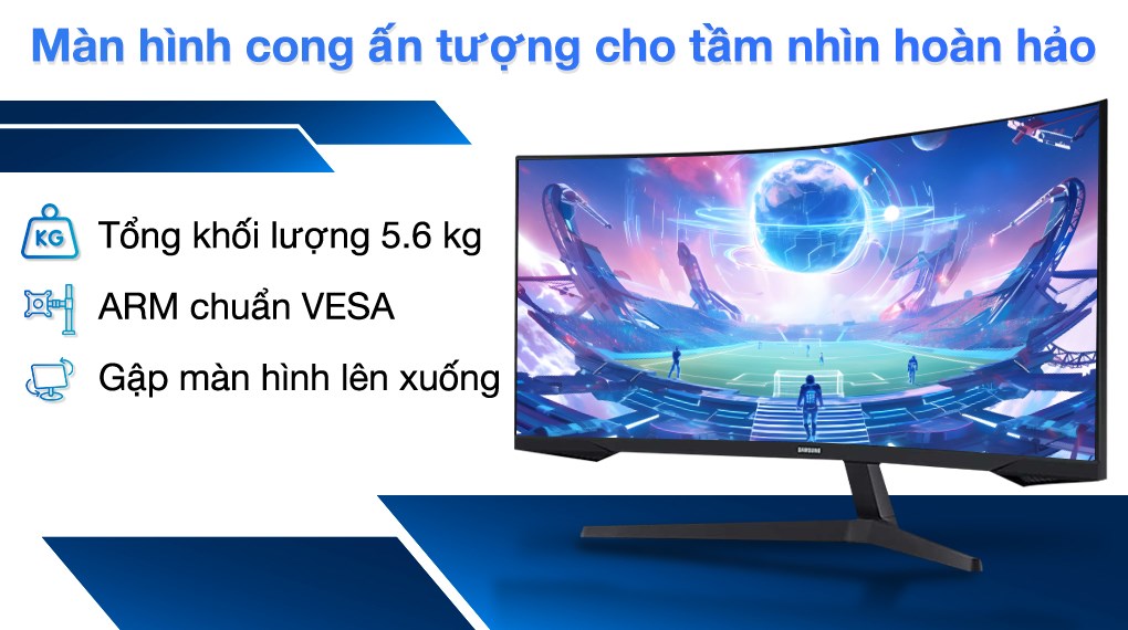 Màn hình Samsung LC34G55TWWEXXV (34 inch/WQHD/VA/165Hz/1ms) - Máy Tính LMC Màn hình Samsung LC34G55TWWEXXV (34 inch/WQHD/VA/165Hz/1ms) - Chi tiết 3