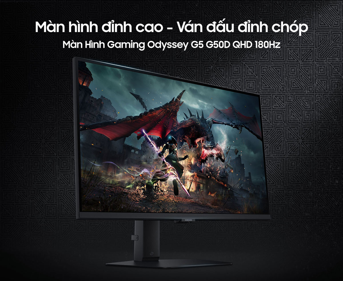 Màn hình Samsung Odyssey G5 G50D LS32DG502EEXXV (32 inch/QHD/IPS/180Hz/1ms) - Chi tiết 1