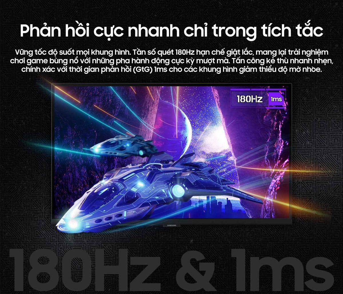 Màn hình Samsung Odyssey G5 G50D LS32DG502EEXXV (32 inch/QHD/IPS/180Hz/1ms) - Chi tiết 4