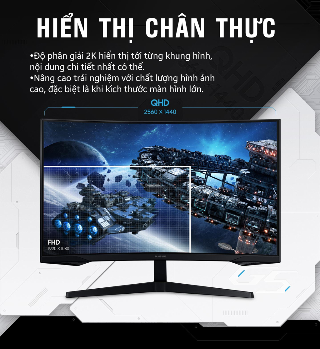 Màn hình Samsung Odyssey G5 G55C LS27CG552EEXXV (27 inch/QHD/VA/165Hz/1ms/cong) - Chi tiết 2