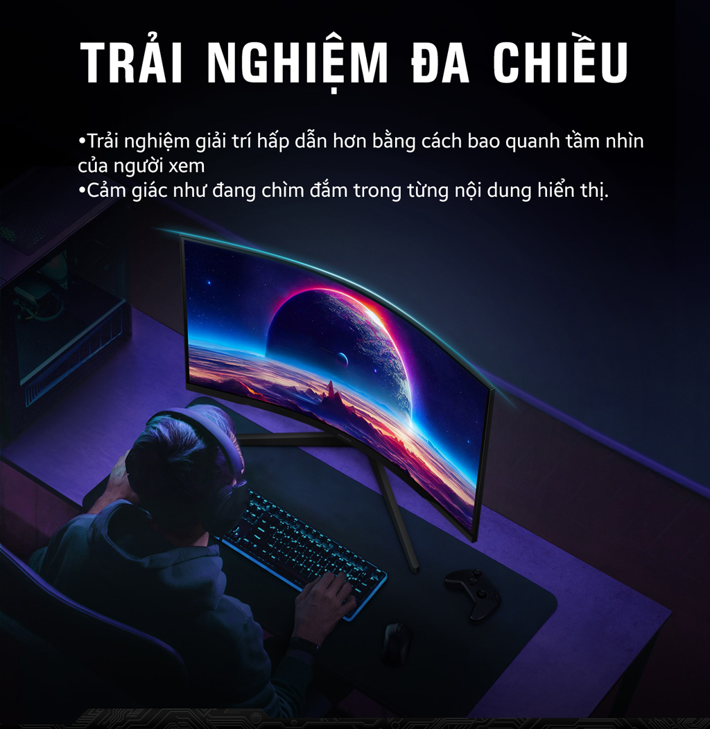Màn hình Samsung Odyssey G5 G55C LS27CG552EEXXV (27 inch/QHD/VA/165Hz/1ms/cong) - Chi tiết 3