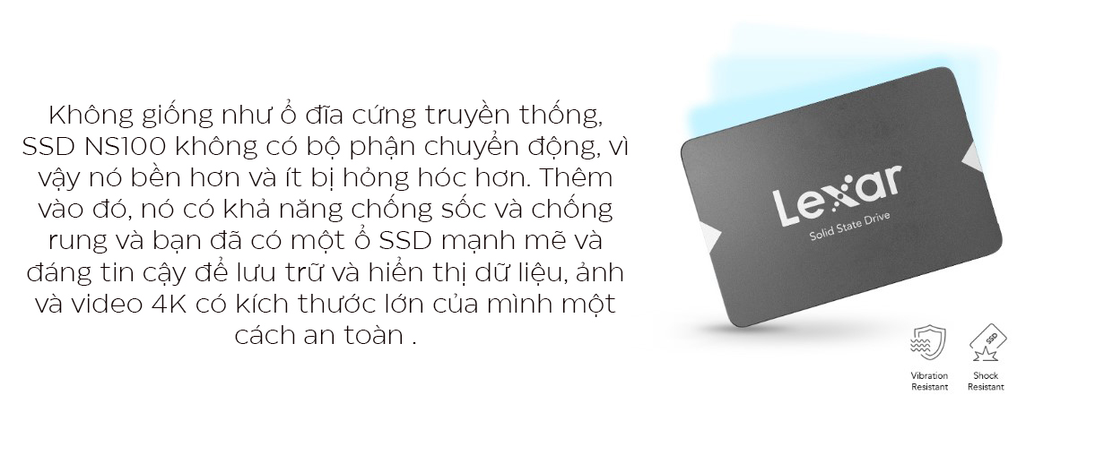 Ổ Cứng SSD LEXAR NS100 256GB 2.5 inch SATA III (Đọc 520MB/s - Ghi 450MB/s) - (LNS100-256RB) - Chi tiết 4