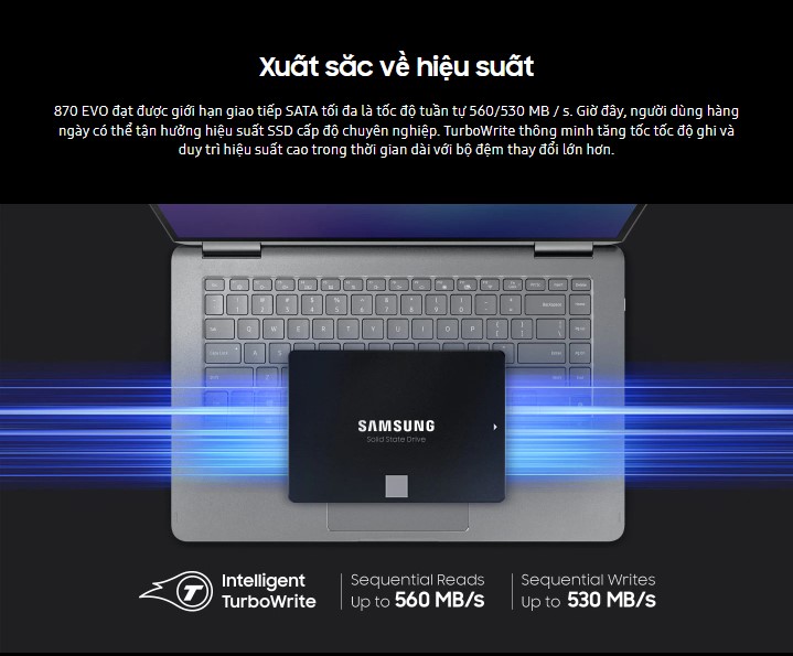 Ổ Cứng SSD Samsung 870 EVO 1TB 2.5 inch SATA III ( Đọc 560MB/s - Ghi 530MB/s) - (MZ-77E1T0BW) - Chi tiết 4