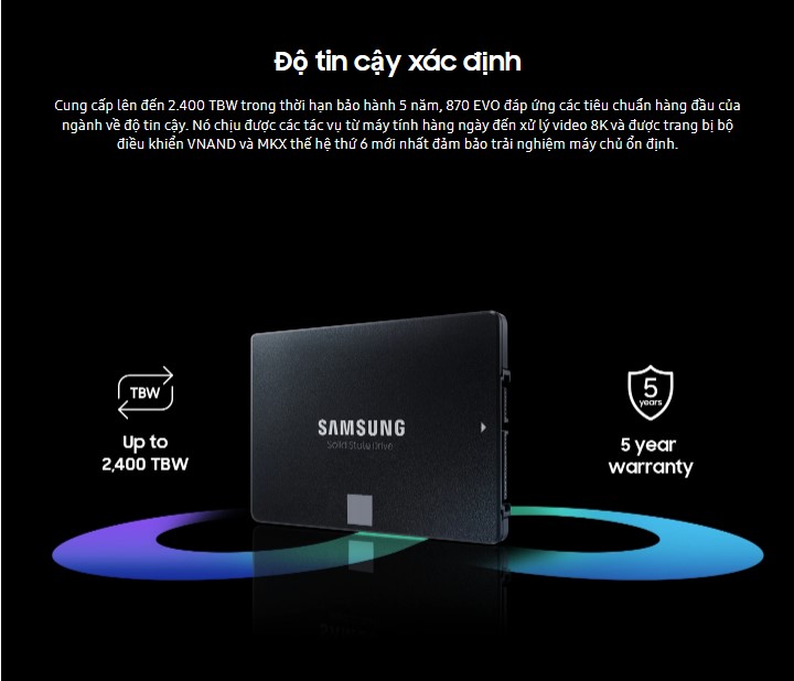 Ổ Cứng SSD Samsung 870 EVO 1TB 2.5 inch SATA III ( Đọc 560MB/s - Ghi 530MB/s) - (MZ-77E1T0BW) - Chi tiết 5