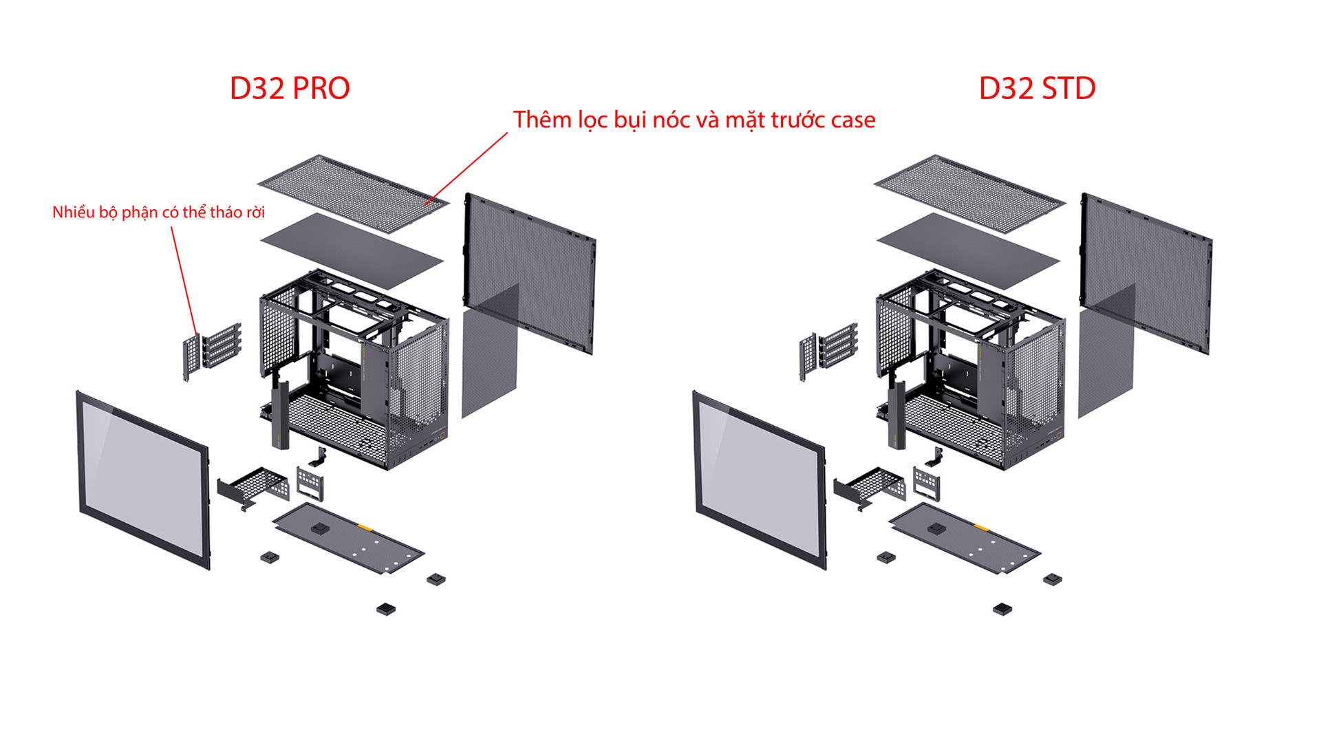 Vỏ case JONSBO D32 STD Black (mATX/Mid Tower) - Chi tiết 4