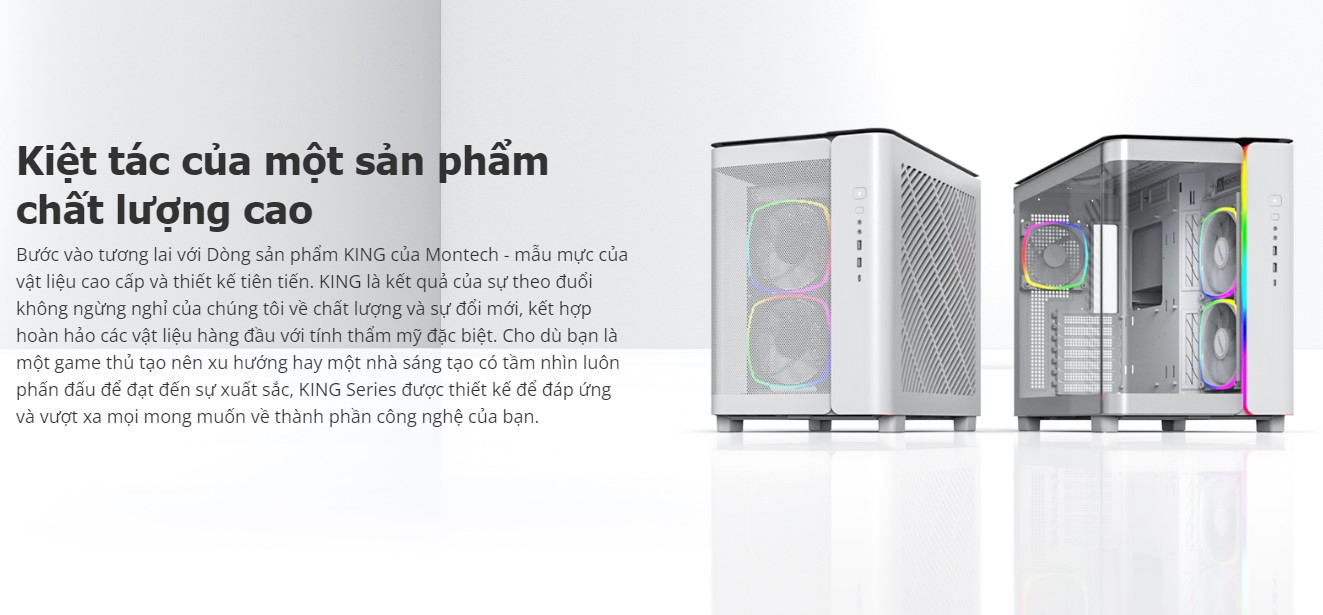 Vỏ Case MONTECH KING 95 WHITE (ATX/Mid Tower/Màu Trắng) - Máy Tính LMC Vỏ Case MONTECH KING 95 WHITE (ATX/Mid Tower/Màu Trắng) - Chi tiết 1