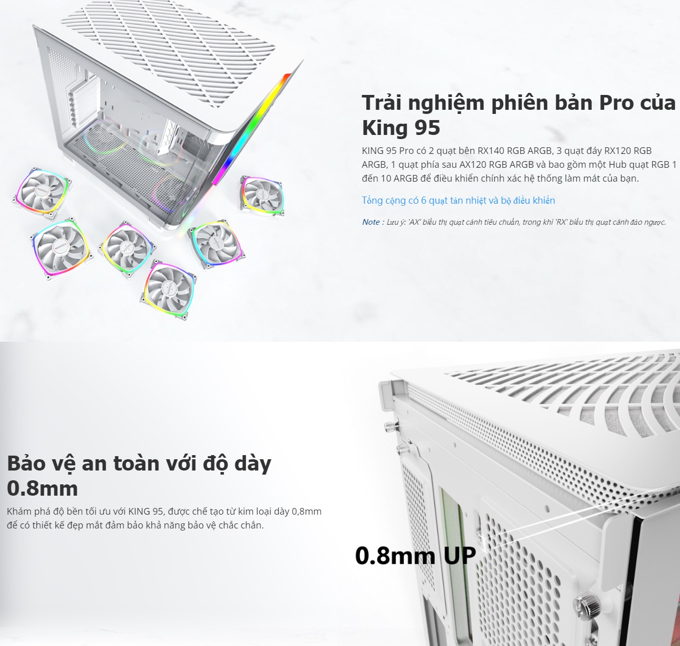 Vỏ Case MONTECH KING 95 WHITE (ATX/Mid Tower/Màu Trắng) - Máy Tính LMC Vỏ Case MONTECH KING 95 WHITE (ATX/Mid Tower/Màu Trắng) - Chi tiết 5
