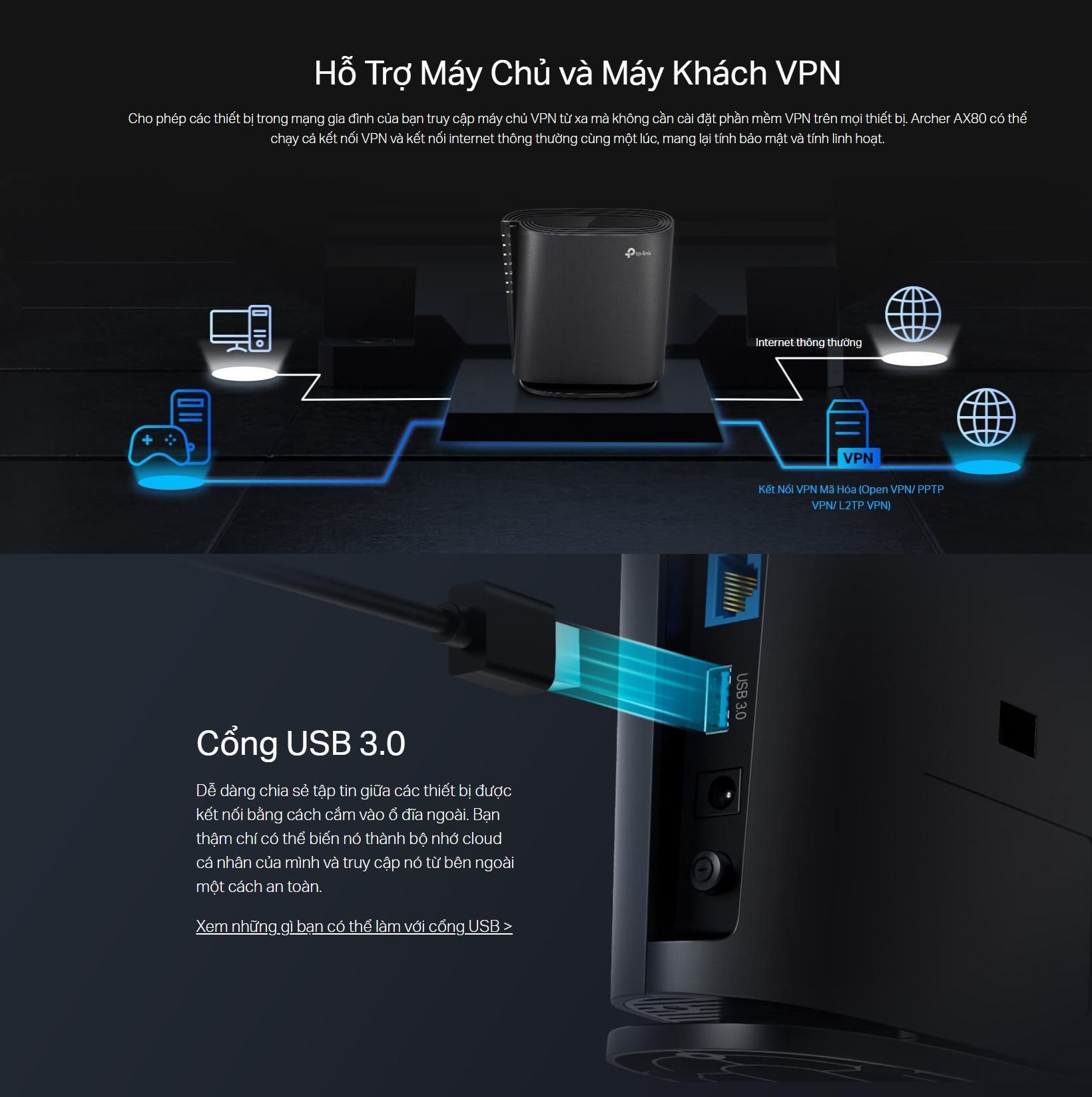 Bộ phát wifi Mesh Tp-Link Archer AX80 Wireless AC6000, 8 Luồng với Cổng 2.5G 