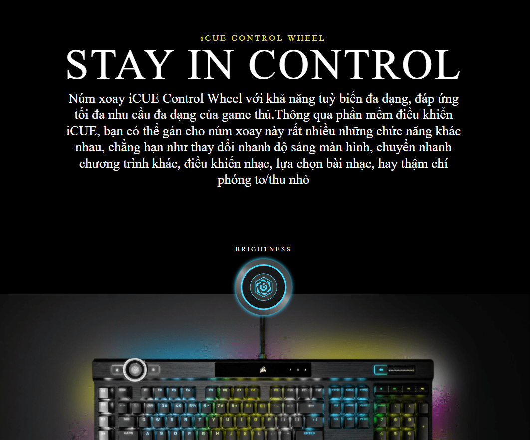 Bàn phím cơ Corsair K100 RGB Midnight Gold Optical sw (USB) (CH-912A21A-NA) 004
