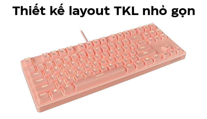 Bàn phím cơ Edra EK387L màu hồng