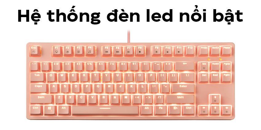 Bàn phím cơ Edra EK387L màu hồng