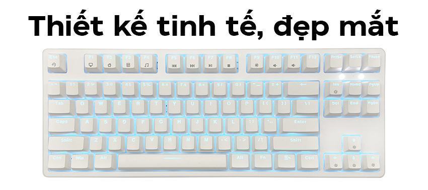 Bàn phím cơ Edra EK387L màu trắng
