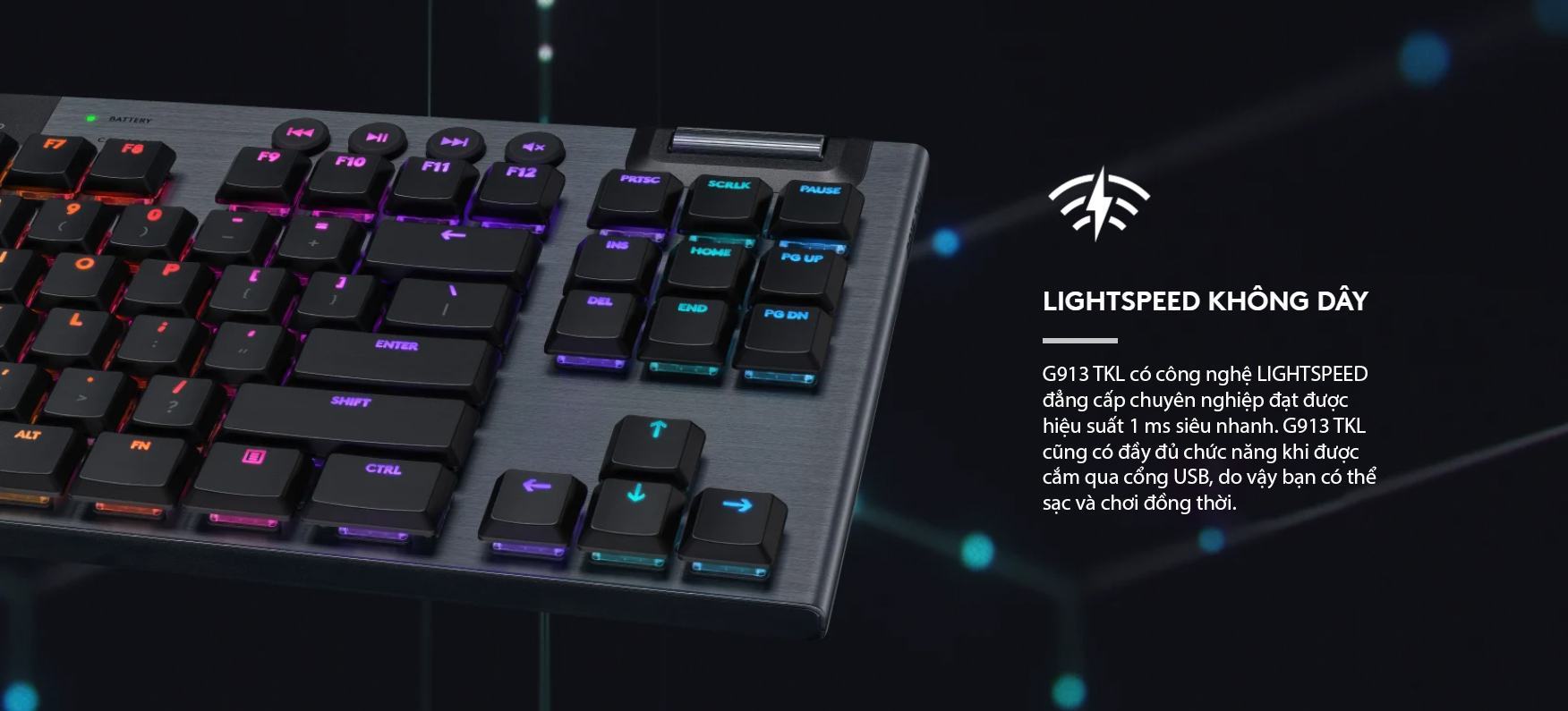 ban-phim-logitech-g913-tkl-lightspeed-wireless-rgb-brown-switch-003 Bàn phím Logitech G913 TKL Lightspeed Wireless RGB Brown Tactile switch 3