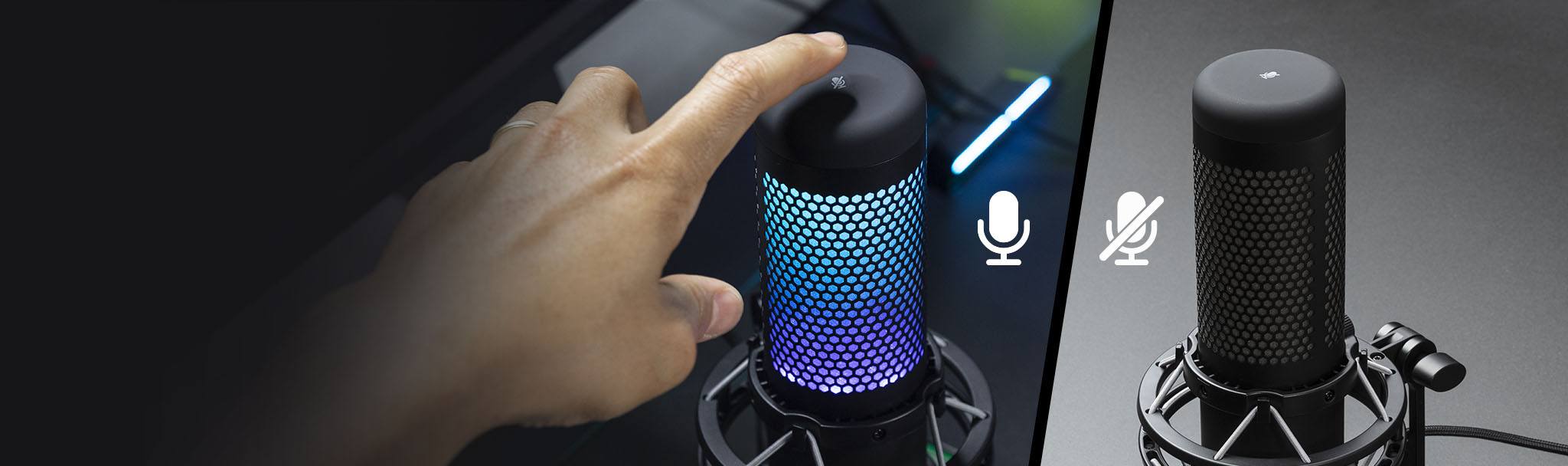 56473_cam-ung-tat-tieng-cua-microphone-kingston-hyperx-quadcast-s-rgb-hmiq1s-xx-rg-g Microphone Kingston HyperX QuadCast S RGB - HMIQ1S-XX-RG/G có thể tắt tiếng bằng 1 chạm