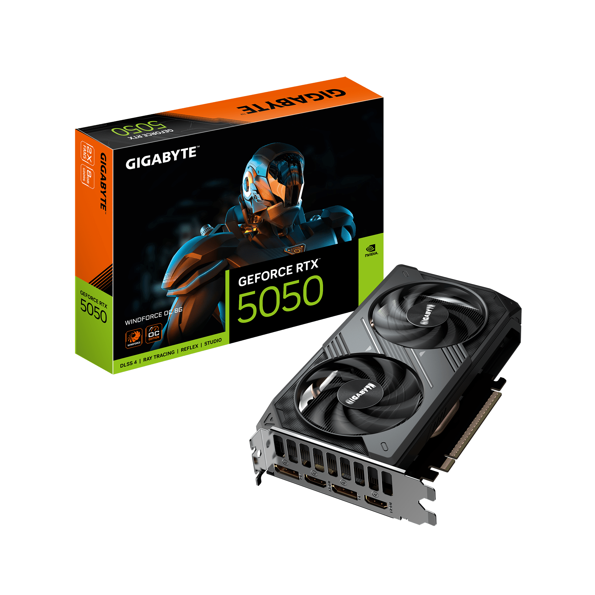 Card màn hình Gigabyte GeForce RTX 5050 WINDFORCE OC-8GB (GV-N5050WF2OC-8GD) GDDR6