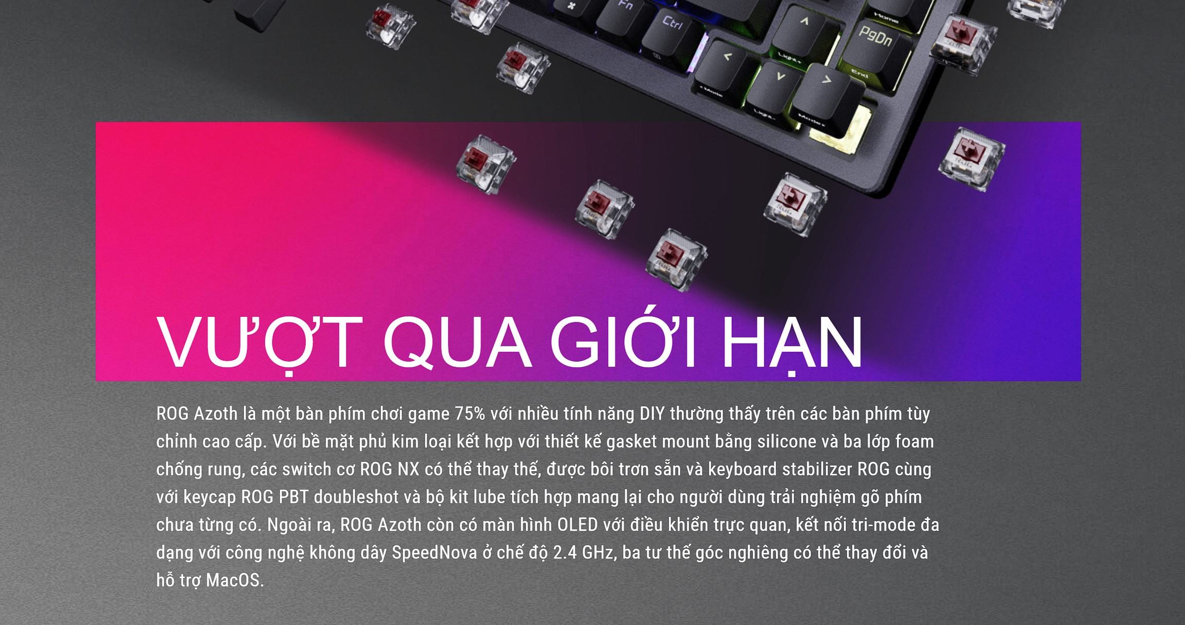Bàn phím Gaming Asus ROG Azoth NX Brown - 90MP0317-BKUA01 1