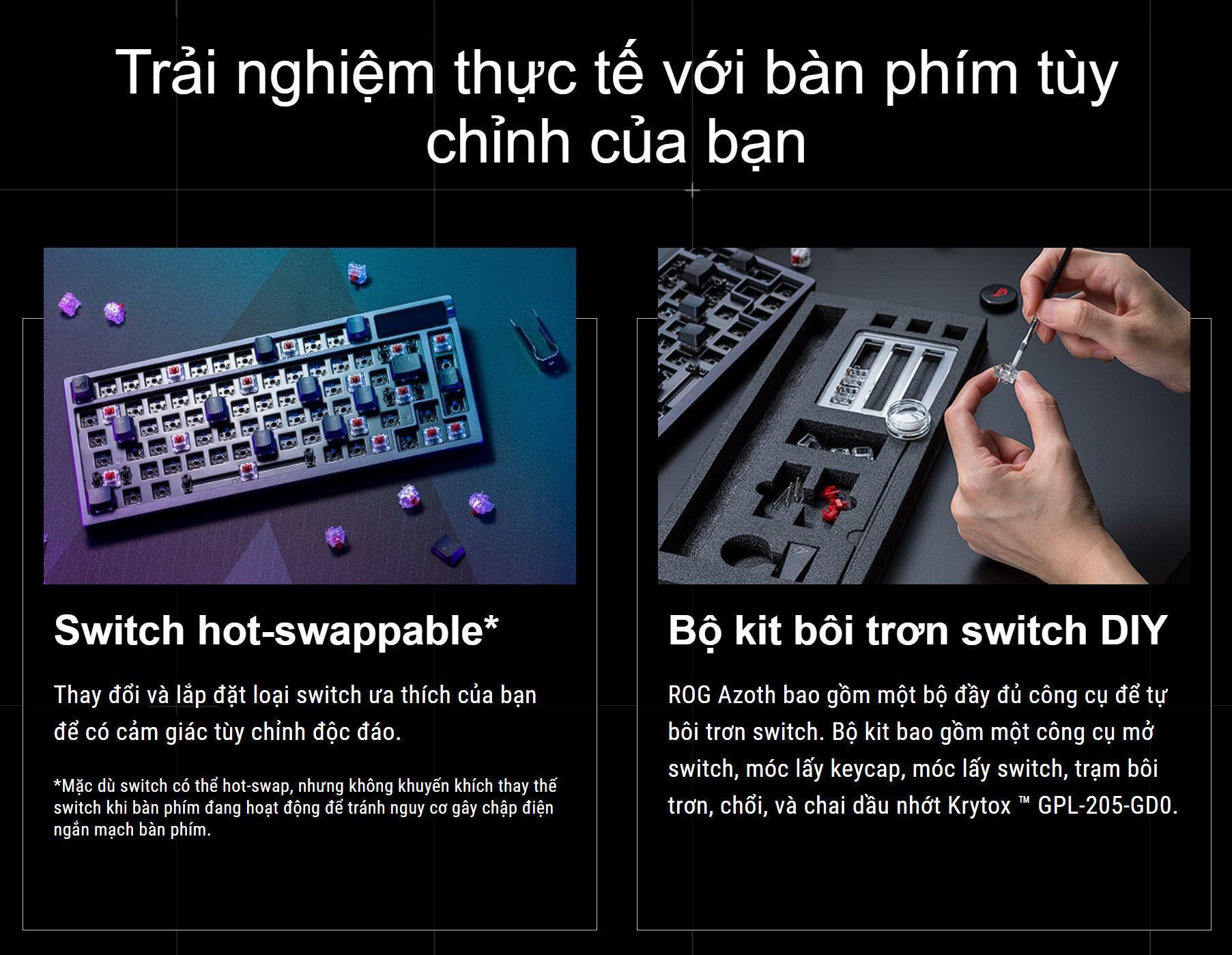 Bàn phím Gaming không dây ASUS ROG AZOTH