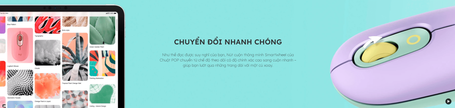 Chuột không dây Logitech Pop Mouse with EMOJI màu Trắng 4