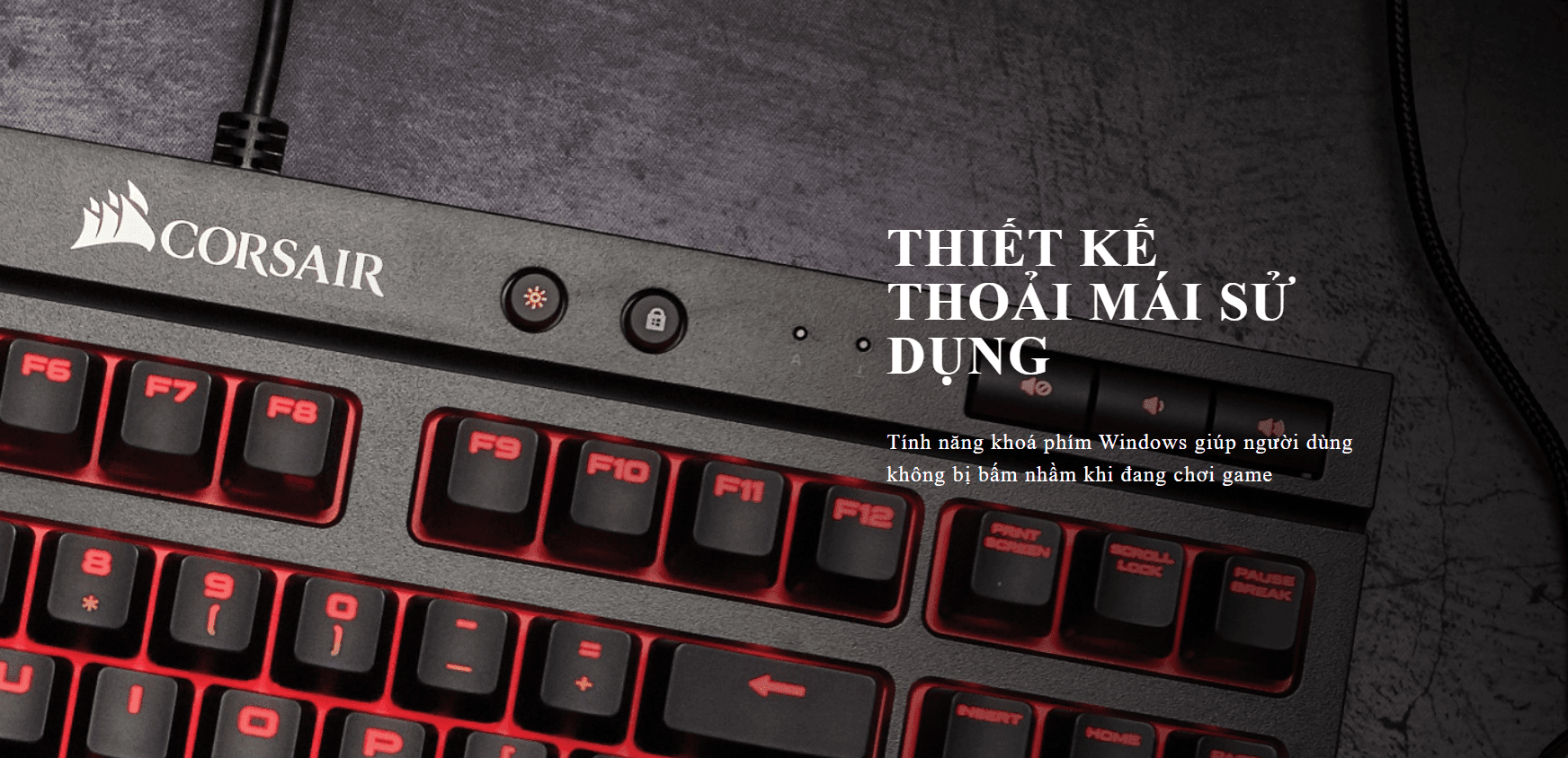 Bàn phím cơ Corsair K63 Cherry MX Red (USB/Red Led) (CH-9115020-NA) 6