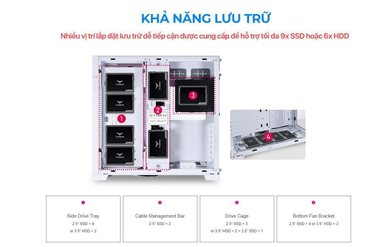 Vỏ Case LIAN-LI PC - O11 Dynamic Evo Black (Mid Tower/Màu Đen ) 