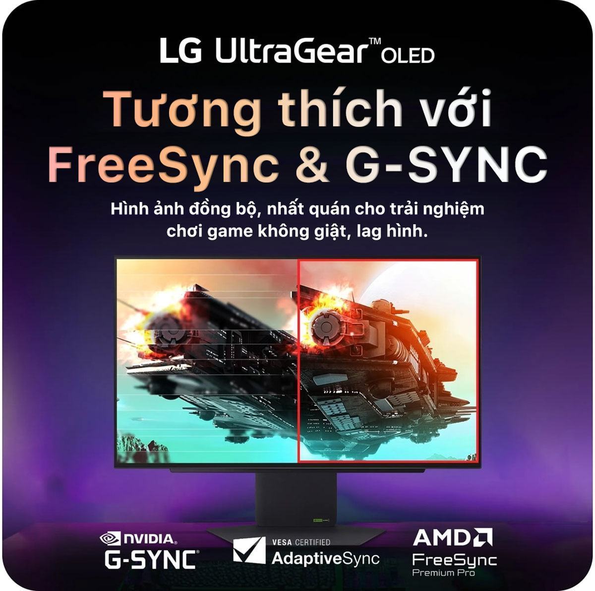 LG 27GX790A hỗ trợ cho cả Nvidia Compatible và AMD FreeSync