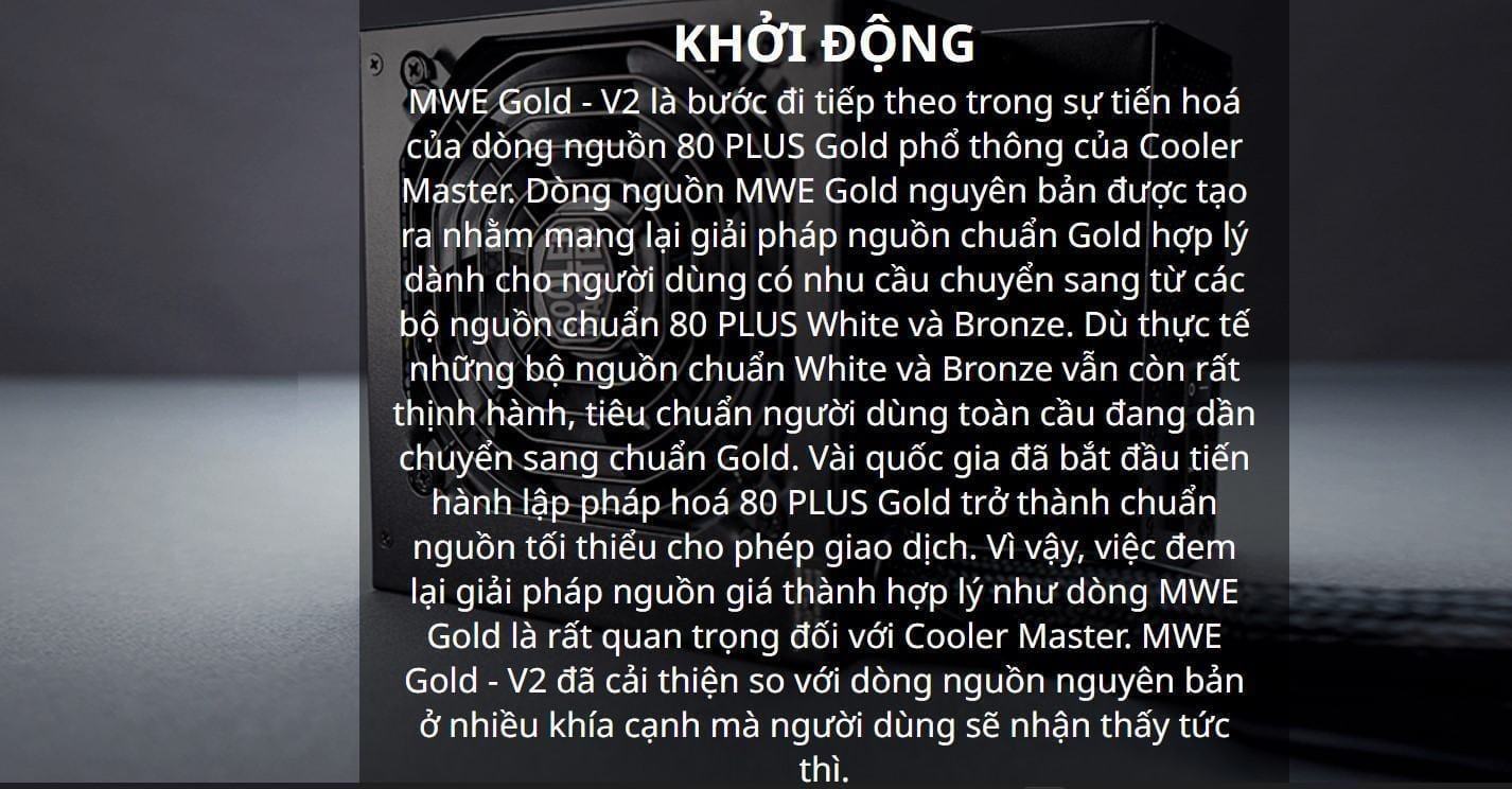 Nguồn máy tính Cooler Master MWE GOLD 850 - V2  850W ( 80 Plus Gold/Màu Đen/Full Modular