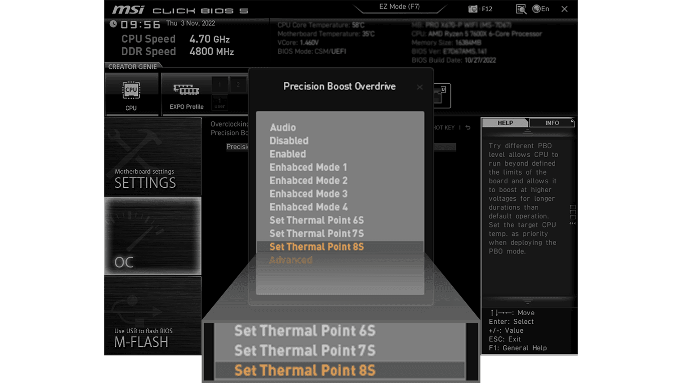 pbo-thermal-point-pro msi ai cooling feature