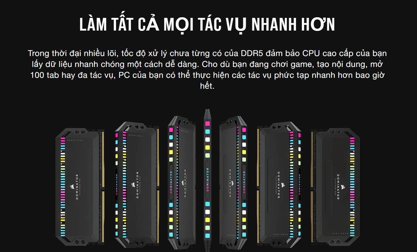 Ram Desktop Corsair DOMINATOR PLATINUM RGB White Heatspreader (CMT32GX5M2B5600C36W) 32GB (2x16GB) DD