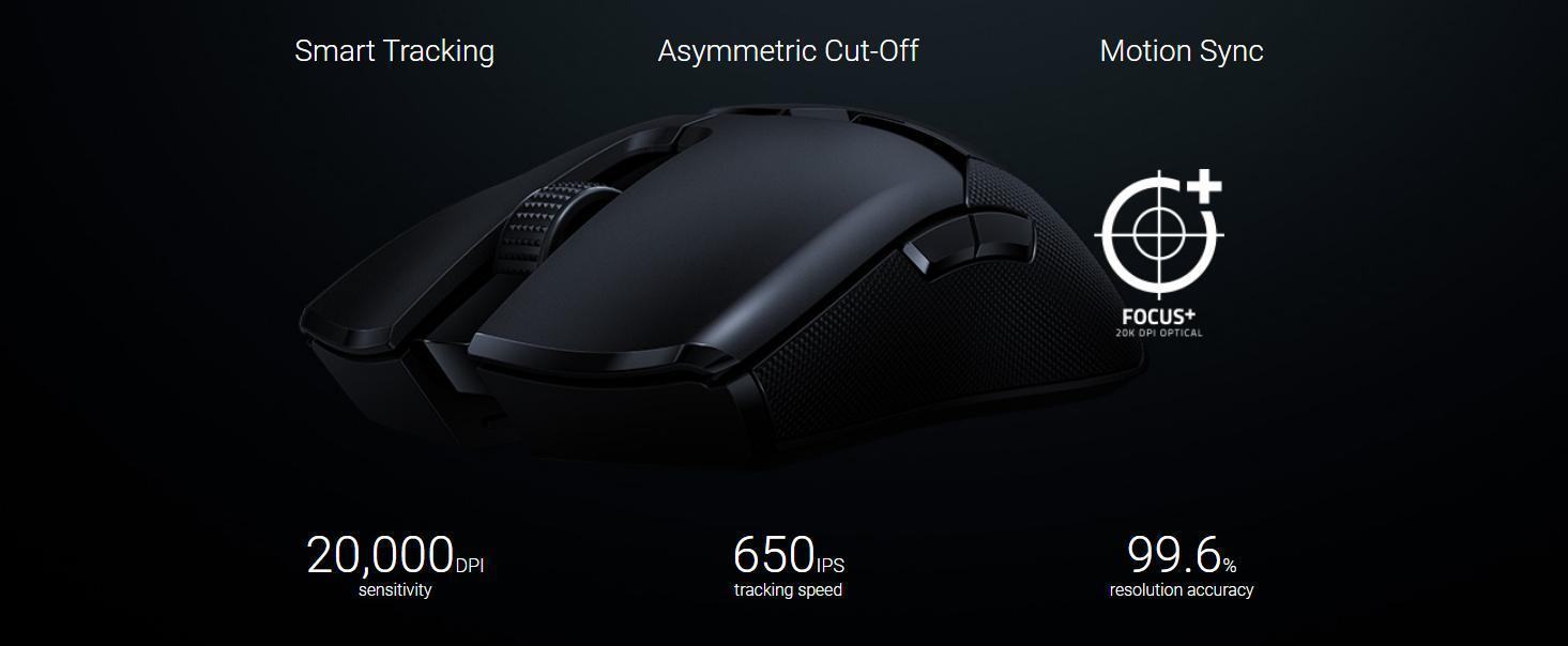Chuột Razer Viper Ultimate Wireless Gaming Mouse (RZ01-03050100-R3A1) trang bị mắt cảm biến cao cấp