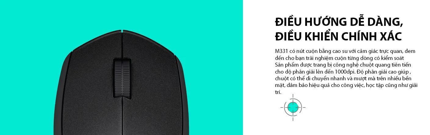 mouse-logitech-m331-wireless-black-003 Chuột không dây Logitech M331 (USB/Màu đen-xám) 3