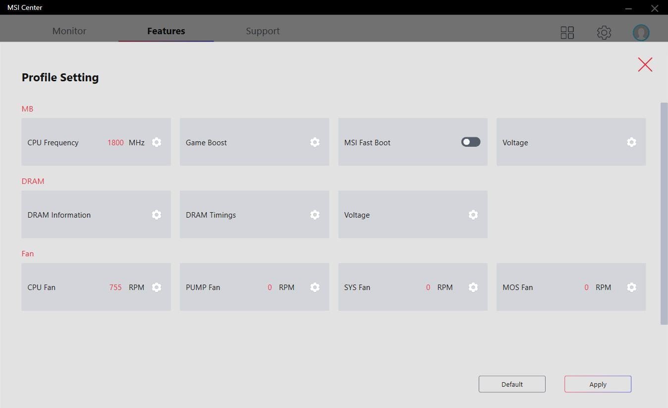 Profile Setting
