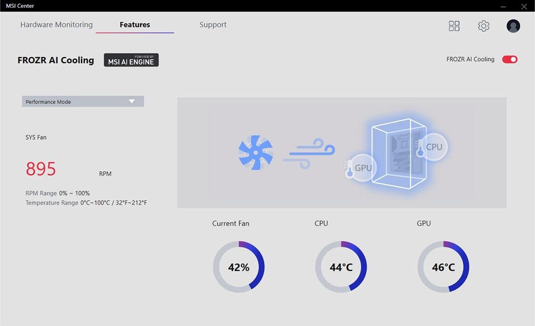 msi ai cooling feature