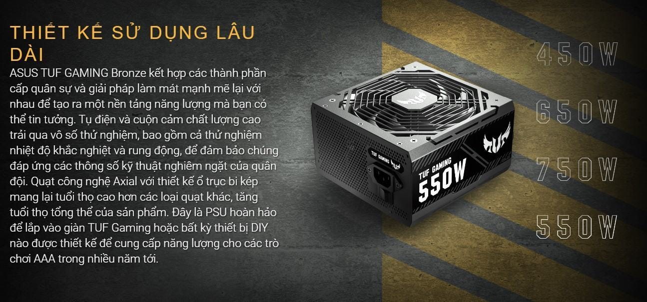 psu-tuf-gaming-1 Nguồn ASUS TUF GAMING 550W Bronze được xây dựng trên sự bền bỉ