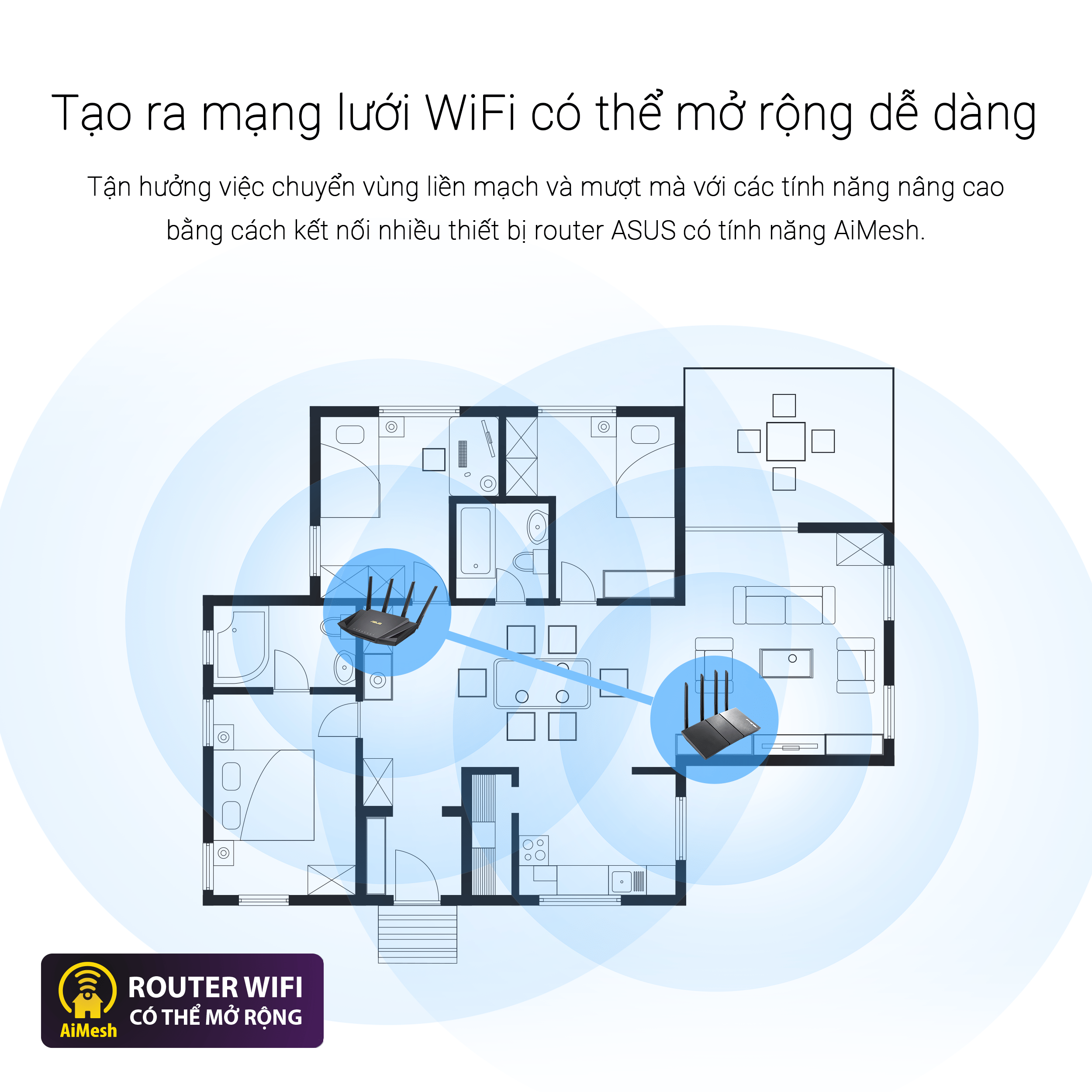 pt01 Bộ phát Wifi ASUS RT-AX92U (Wifi 6/Mesh/AX6100/2 Pack)