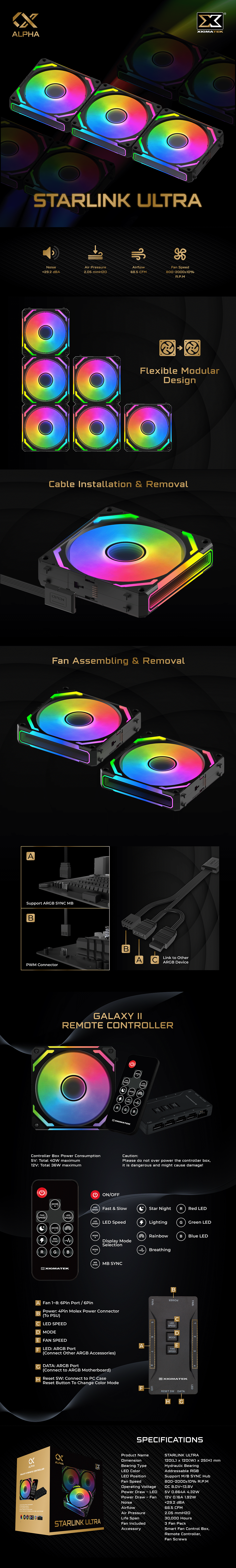 Fan Case Tản Nhiệt Xigmatek STARLINK ULTRA - ARGB