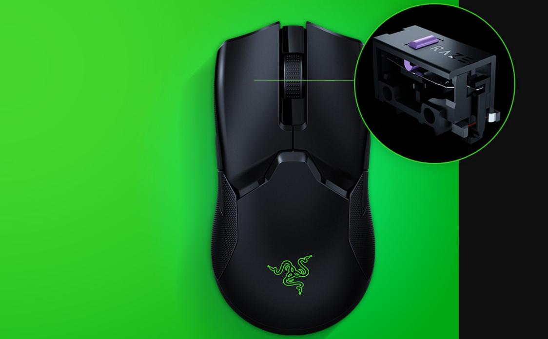 Chuột Razer Viper Ultimate Wireless Gaming Mouse (RZ01-03050100-R3A1) sử dụng switch quang học độc quyền